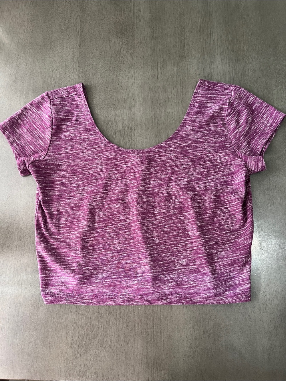 Purple Women's Scoop Neck Knit Top Garage boxy crop